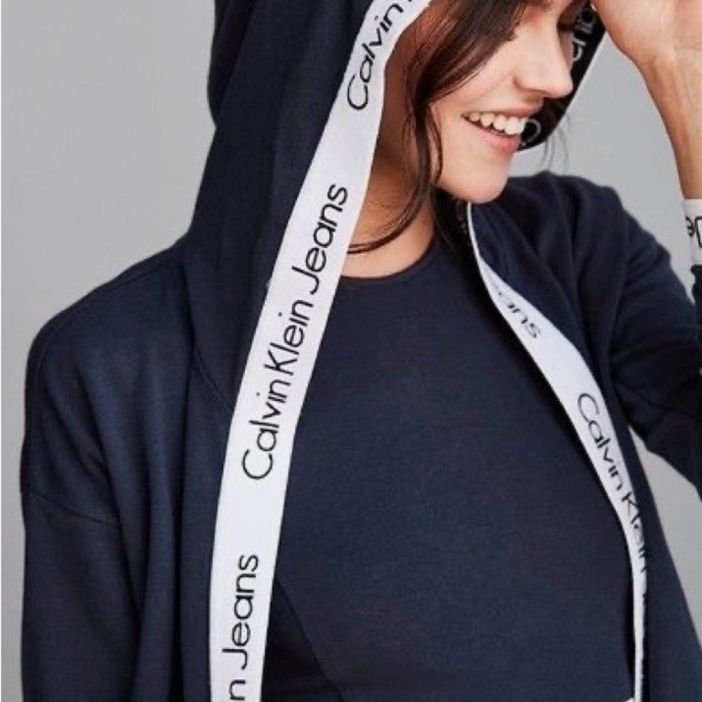 UO Exclusive Calvin Klein Jeans Women's Navy Hoodie Top